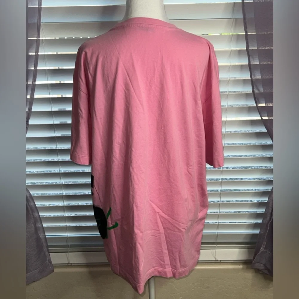 Zara Unisex Oversized Dusty Rose Floral Graphic T-Shirt - Picture 6 of 7